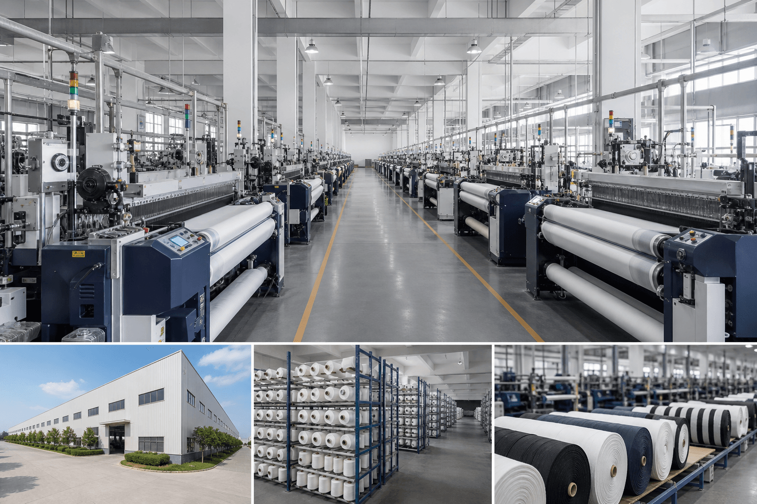 Hengxin webbing manufacturing facility, yarn storage and production lines